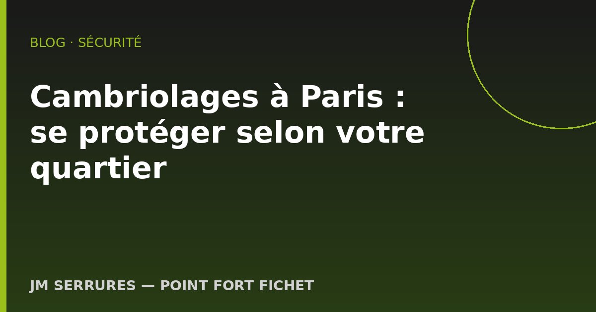 Cambriolages à Paris : se protéger selon votre quartier